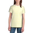 thumbnail image 3 of Wukai Lemon Yellow Checkboard Youth Unisex Short Sleeve T-Shirt for Boys, Girls, Teens, and Kids-Medium, 3 of 7