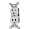 GE Receptacle with Safety Shutters Outlet, 15A, White