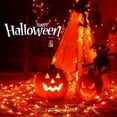 thumbnail image 2 of Cadena de luces Hopolon Orange para Halloween, 13 pies, 50 luces, paquete de 2, 2 of 6