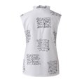 thumbnail image 4 of Womens Tops Blouse Summer Ruffle V-Neck Sleeveless Solid Print Dressy T-Shirt Top Casual Shirts, 4 of 7