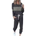 thumbnail image 3 of UPPADA Two Piece Sets for Women Lounge Outfit Long Sleeve Crewneck Pullover Tops High Waisted Pants Set Tracksuit with Pockets Dark Gray,XL, 3 of 7