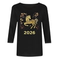 thumbnail image 6 of Jsaierl 3/4 Length Sleeve Tops for Women Summer Round Neck Shirts Dressy Print Petite Blouses Classic Dressy Tunic Top S-5XL, 6 of 6