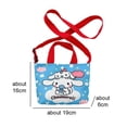 thumbnail image 3 of Sanrioed-Bolso de mano de Hello Kitty para niña, bandolera de lona con estampado de dibujos animados, Kuromi, Cinnamoroll, 3 of 4