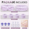 thumbnail image 2 of Headbands and Wristbands Set for Washing Face, Spa, Skincare, Gift for Women and Girls, with Powder Puffs, Pink, 2 of 6