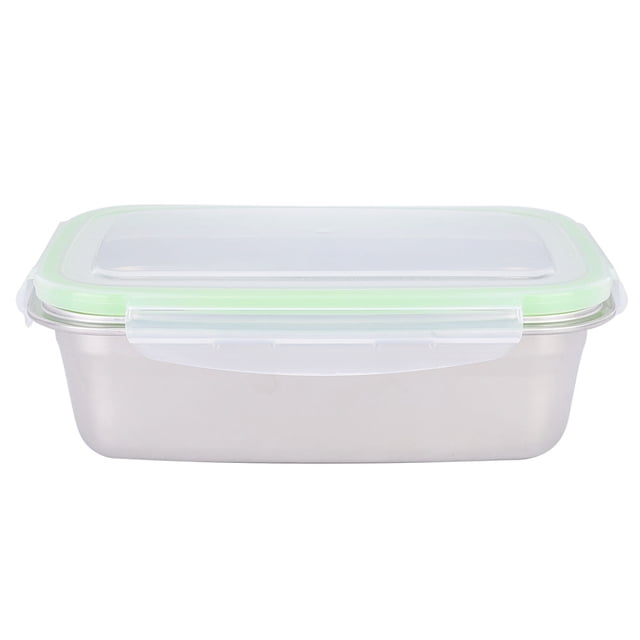Boîte à Lunch en Acier Inoxydable, Boîte à Lunch Portable en Acier Inoxydable pour Pique-Nique en Plein Air de 850 ml avec Couvercle en Plastique, Boîte à Aliments scellée Verte