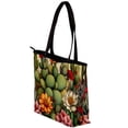 thumbnail image 3 of Cactus Canvas Leather Mix Tote Bag with Twill, Sponge, and Jeanette Material - 30x10.5x39cm/11.8x4.1x15.4in Size, 3 of 5