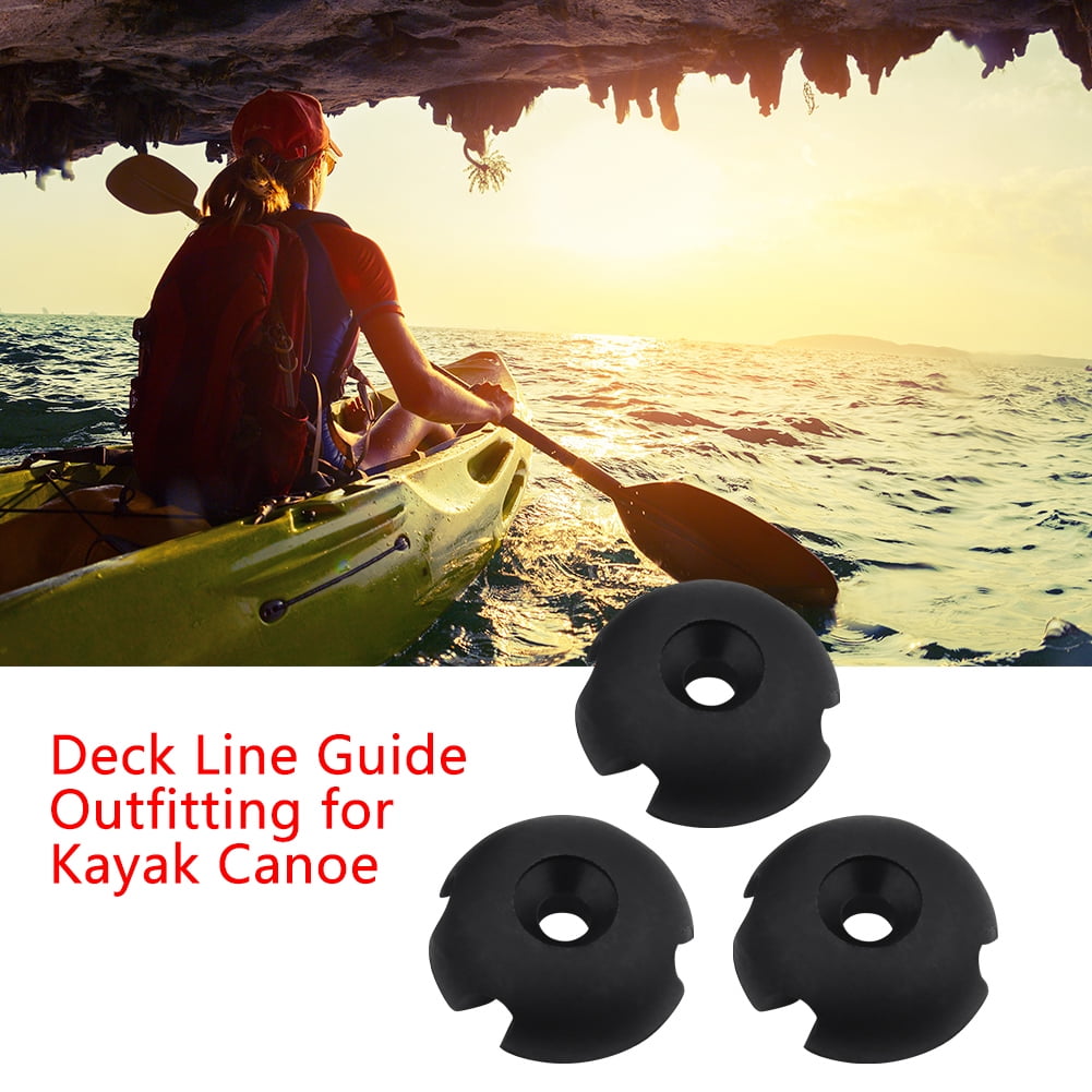 Pack of 6 Black Nylon Deck Line Guides for Kayaks Canoes and Boats