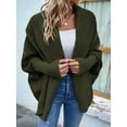 thumbnail image 6 of Women'S Cardigan Sweaters Oversized Chunky Knit Slouchy Wrap Batwing Open Front Outwear Coat Army Green S, 6 of 8