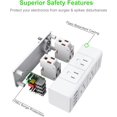 thumbnail image 5 of 2 Prong Power Strip with Rotating Plug, EyGde Multi Plug Outlet Extender, Multiple Outlet Splitter(3 Sided 6 Sockets) and 4 USB Ports, Wall Adapter Surge Protector (1700J) for Travel, Office, White, 5 of 7