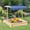 Blue-A, variant on Sandbox with Canopy, Kids Sand Box with Adjustable Height Roof and Toys Boxes, Outdoor Playset for Backyard Lawn, 42.25"L x 42.25"W, Gift for Ages 3-7