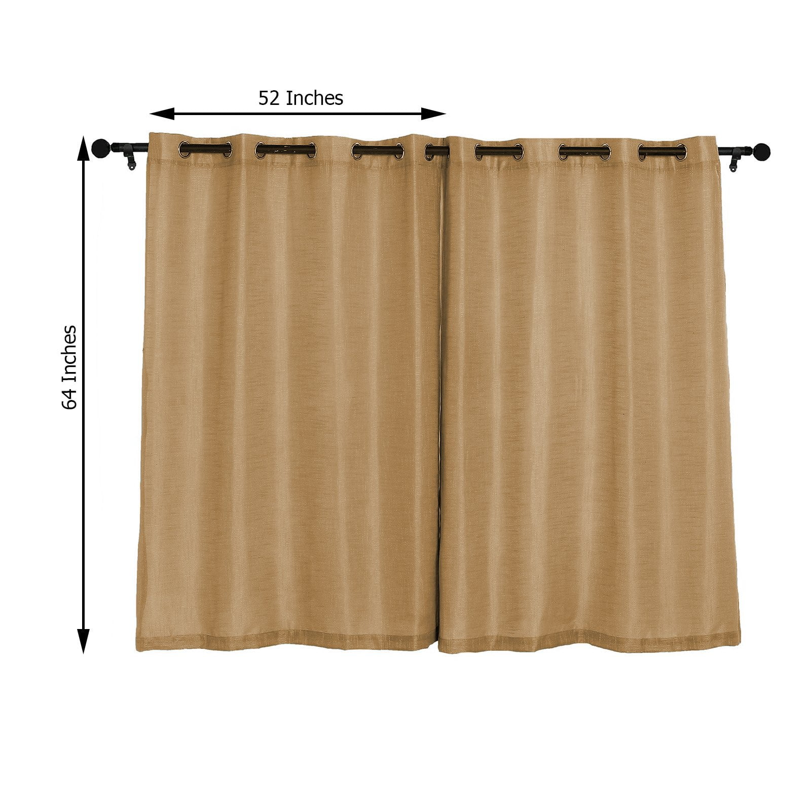 BalsaCircle 2 Natural 52x64" Faux Linen Sheer Curtains Chrome Grommets Window Treatments Decorations