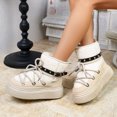thumbnail image 3 of Women’s Winter Ankle Boots Thick faux furry Lined Lace Up Design Non Slip Platform Round Toe Warm Snow Booties, 3 of 7