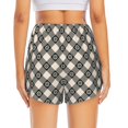 thumbnail image 2 of Lsque Daisy Plaid Black Printed Women's Running Shorts with Liner Pockets,Elastic Quick Dry Workout Athletic Gym Yoga Shorts,Womens High Waist Shorts-Small, 2 of 9