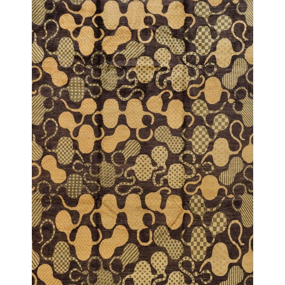Ahgly Company Machine Washable Indoor Rectangle Abstract Bakers Brown Area Rugs, 7' x 9'
