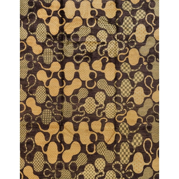 Ahgly Company Machine Washable Indoor Rectangle Abstract Bakers Brown Area Rugs, 5' x 7'