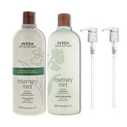 Aveda Rosemary Mint Purifying Shampoo and Weightless Conditioner 33.8 oz (Pack of 2) with pump