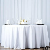 BalsaCircle 132" Round Premium Polyester Tablecloth Wedding Table Linens White