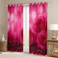 thumbnail image 2 of Homewish Teens Pink Floral Rose Black Out Curtains,Bling Glitter Curtains Pack of 2 (42x63 Each),Romantic Valentine's Day Bedroom Curtains,Luxury Bedroom Decor, 2 of 6