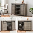 thumbnail image 4 of AKDSteel 47" Farmhouse Coffee Bar Cabinet – Wine Bar Sideboard with 16 Glass Rack, Storage Shelves & Sliding Barn Door, Buffet Cabinet for Kitchen & Dining Room, 4 of 7