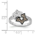 thumbnail image 4 of Sterling Silver Rhodium Clear & Champagne CZ Stars Ring, 4 of 6