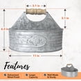thumbnail image 4 of Autumn Alley Farmhouse Rustic Shower Caddy Basket for Bathroom - Toiletries Countertop Organizer, Decorative Bathroom Caddy, Galvanized Bathroom Accessories with Toilette Label, 11" x 6.25", Large, 4 of 9