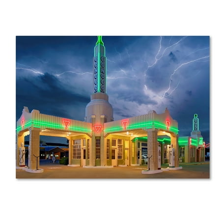 Trademark Fine Art 'Rt 66 Shamrock Texas Conoco Lightning' Canvas Art by Mike Jones Photo