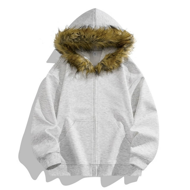 pstuiky Camisas de manga larga de invierno para hombre, Chaqueta tipo cárdigan con cremallera y capucha de manga larga de color liso para hombre Tops de hombre m