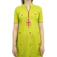 thumbnail image 1 of Atasi Designer Yellow Cotton Embroidery A-Line Straight Kurti Women's Clothing-26, 1 of 5