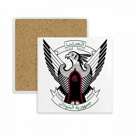 

Sudan Africa National Emblem Square Coaster Cup Mat Mug Subplate Holder Insulation Stone