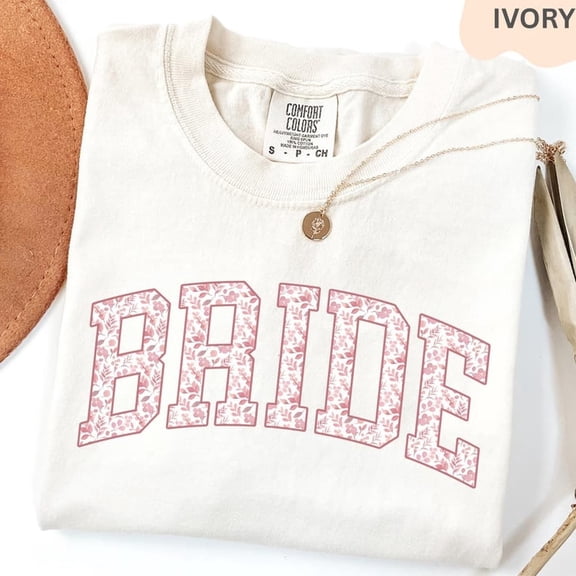 Comfort Colors® Bride Shirt Red Floral Toile - Bridal Party Tee, Cottagecore Bachelorette Gift