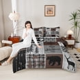 thumbnail image 4 of Homewish Rustic Hunting Teens Bedding Comforter Set, Grey Brown Lodge Cabin Twin Comforter Sets, Jungle Adventure Camp Reversible Bedding Set, Microfiber Bedroom Decor, 2-Piece, 4 of 8