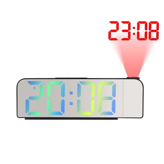 Ceiling Projection Alarm Clock with 180° Arm, Projects Time on Wall for Night Viewing, Ideal for Bedside Table or Desk