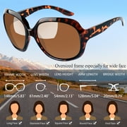 Joopin Oversized Polarized Women Sunglasses, Ladies Vintage Big Frame Sun Glasses Shades (Leopard Brown)
