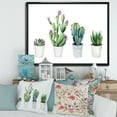 thumbnail image 2 of Designart 'Aloe Vera Cactus Succulent Home Plants In The Pots' Farmhouse Framed Canvas Wall Art Print, 2 of 5