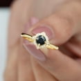 thumbnail image 6 of Rosec Jewels Black Spinel Ring with Diamond for Women, Vintage Inspired Ring - AAA Quality, 18K Yellow Gold, US 5.50, 6 of 9