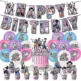 thumbnail image 1 of Kpop Demon Hunters Birthday Theme Party Decorations Banner Cake Balloons For Kid, 1 of 5