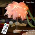 thumbnail image 5 of Lámpara de mesa con plumas y control remoto LED, funciona con pilas AA o USB, creativa lámpara de plumas con forma de árbol para bricolaje, decoración para bodas, hogar y dormitorio, 45 cm, rosa, 5 of 5