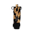 thumbnail image 2 of BLISSFUL STEP Women's Printed Platform Block Heel Combat Boots Brown Black 10, 2 of 6