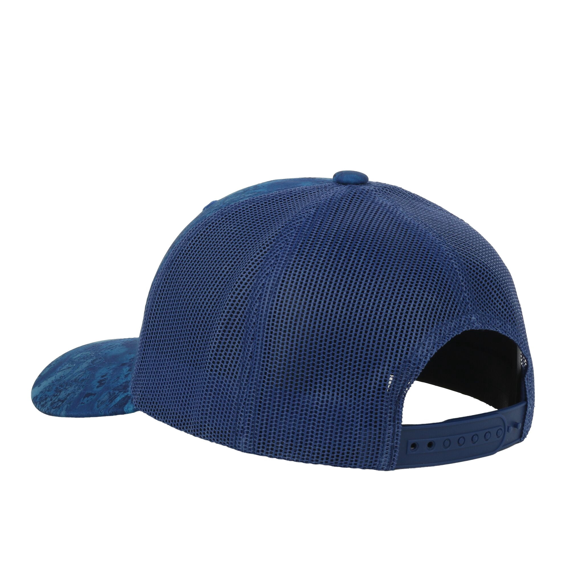 Realtree® Fishing WAV3 Blue Camo Trucker Hat – Mid Profile Mesh Back Snapback, One Size