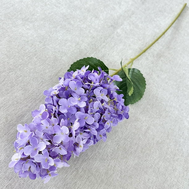 Nvzi Arbustos de hortensias en forma de cono, flores de primavera, plantas verdes y decoración del hogar. 86 cm de largo (morado oscuro).