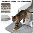 thumbnail image 7 of Kovryx Cat Litter Box Stainless Steel Metal Litter Box with Lid, 23" x 14.6" x 9.8", XL with Scoop & Mat, 7 of 7