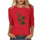 thumbnail image 3 of TaTaai Ladies St. Patrick's Day Theme Print 3/4 Sleeve Casual Tops Round Neck Loose Comfy Fashion Blouses Stretchy Breathable Daily Holiday Outfits Gift, 3 of 4