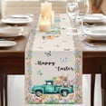 thumbnail image 3 of Table Runners 72 Inches Long Dress Scarves, Happy Easter Farmhouse Kitchen Table Runner, Coffee Tablerunners, Spring Farmhouse Green Truck Eggs Bunny 14x72 Inch, 3 of 9