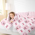 thumbnail image 4 of Feelyou Merry Christmas Child Queen Comforter Set, Kawaii Santa Claus Bedding Sets, Pink Plaid Buffalo Reversible Bedding Comforter Set, Microfiber Bedroom Decor, 3pcs, 4 of 8