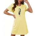 thumbnail image 4 of VgaVtl Short Women's Nightgowns & Sleepshirts Short Sleeve Yellow Womens Summer Nightgowns Print Sleepwear, 4 of 7