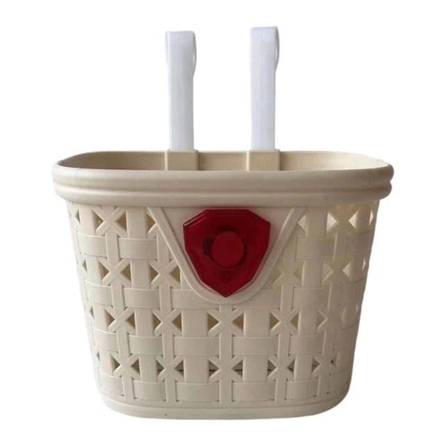 Quzzie Bike Basket Kids Bike Basket Front Storage Bicycle Handlebar Decoration Removable PP Material with Light Detachable Carrier Suitable for Children Ridi White