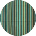 thumbnail image 1 of Ahgly Company Machine Washable Indoor Round Southwestern Turquoise Blue Country Area Rugs, 7' Round, 1 of 4