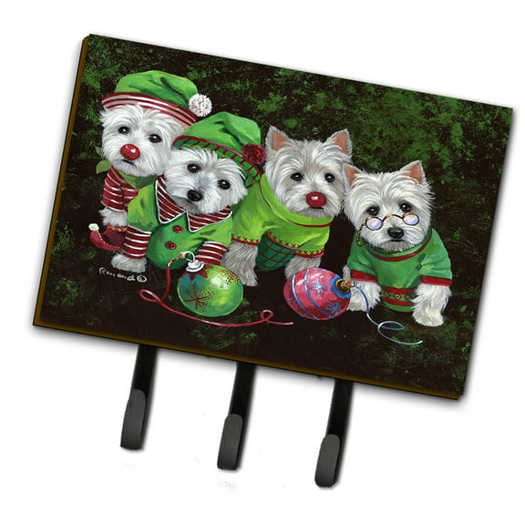 Westie Christmas Santa's Assistants Leash or Key Holder