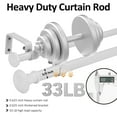 thumbnail image 3 of Ridicili 5/8" Telescoping Double Curtain Rods with Trumpet Finials, White,,48"-84", 5/8 Inches Front and 1/2 Inches Back Double Window Drapery Rod, 3 of 6