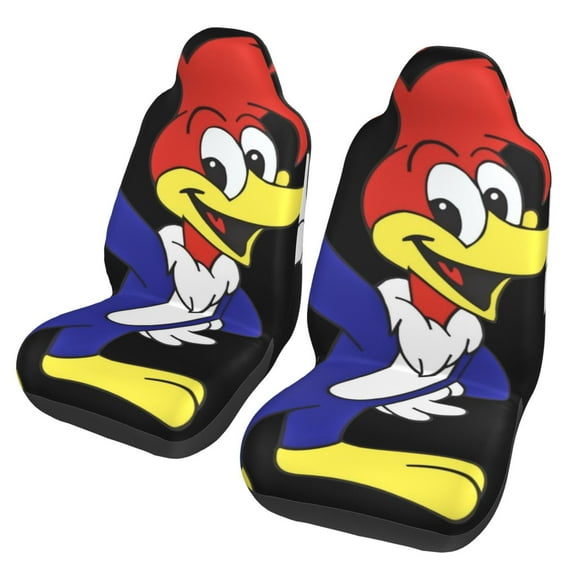Woody Woodpecker Car Seat Covers 2 Pack Cartoon Print Front Seat Covers Interior Accessory Universal Vehicle Seat Protector Fit for Car Auto Truck Van SUV Sedan